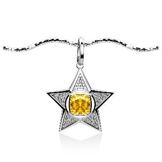 Stunning Fancy Yellow LUCKY STAR Pendent
